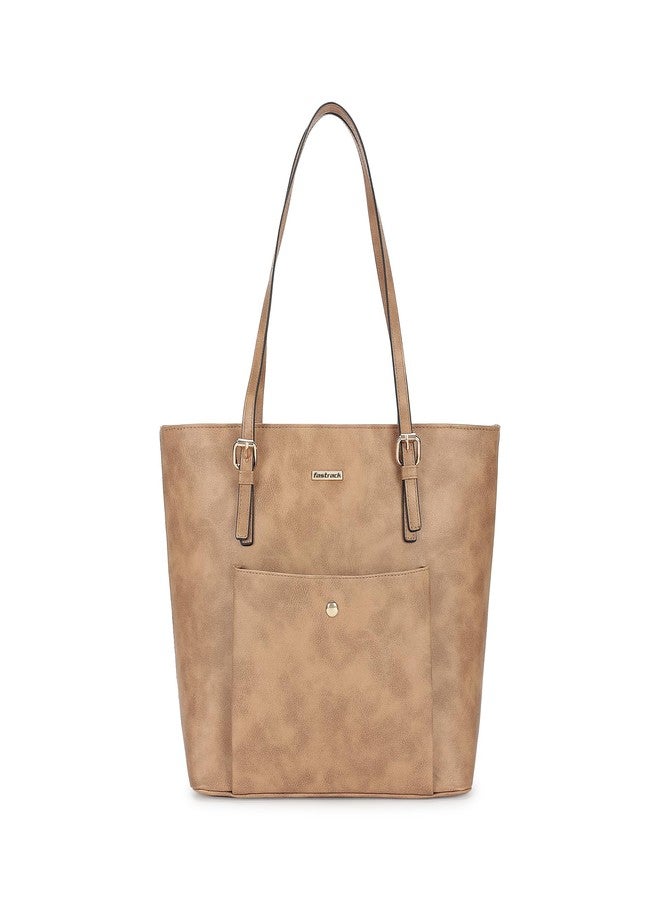 Fastrack Zyra Tote Bag with Long Shoulder Straps and Top Zip Closure | Fits Upto 14" Laptop | Stylish Tote with Outer Slip Pocket for Everyday Use - Image 1